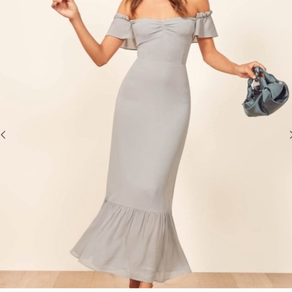 Reformation Butterfly Dress in Fog Size 6 NWT